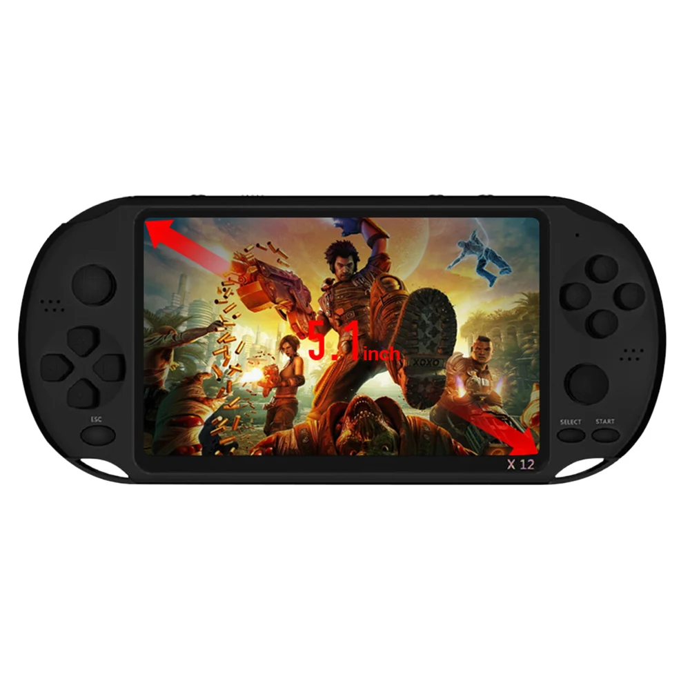 

X12 Handheld Game Console Video Game Console with Double Rocker For GBA for NES Games Support TF Card With 5.1" Screen 8GB