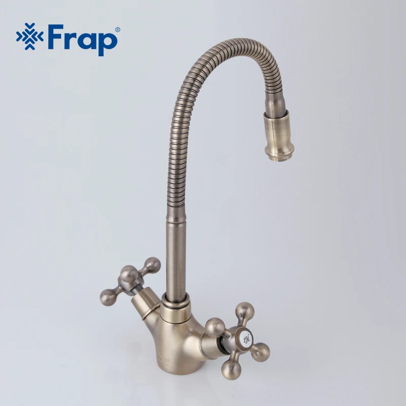 Frap Новое поступление кухонный смеситель с двойной ручкой кран гусиным носом
