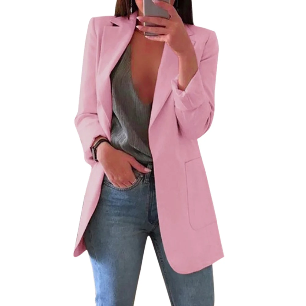 

Women Autumn Cardigans Long Sleeves Slim Fit Turn-down Collar Female Suit Coat OH66