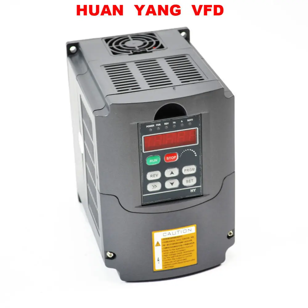 HUAN YANG CNC VFD VARIABLE FREQUENCY DRIVE INVERTER 1.5KW 110V 2HP 7A IN U.S 