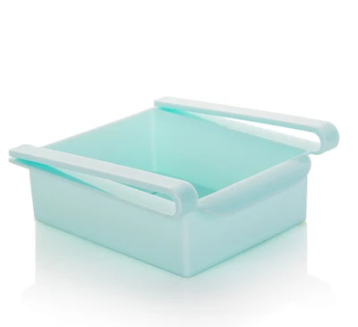 1х полка хранения холодильника Потяните Тип Коробка для хранения продуктов экологичный пластиковый контейнер кухонный органайзер Инструменты - Цвет: Синий
