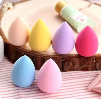 

Free Shipping 10pcs/lot Kawaii 360 Degrees Waterdrop Colorful Mixed Makeup Powder Puff Foundation Make-up Necessary Wholesale