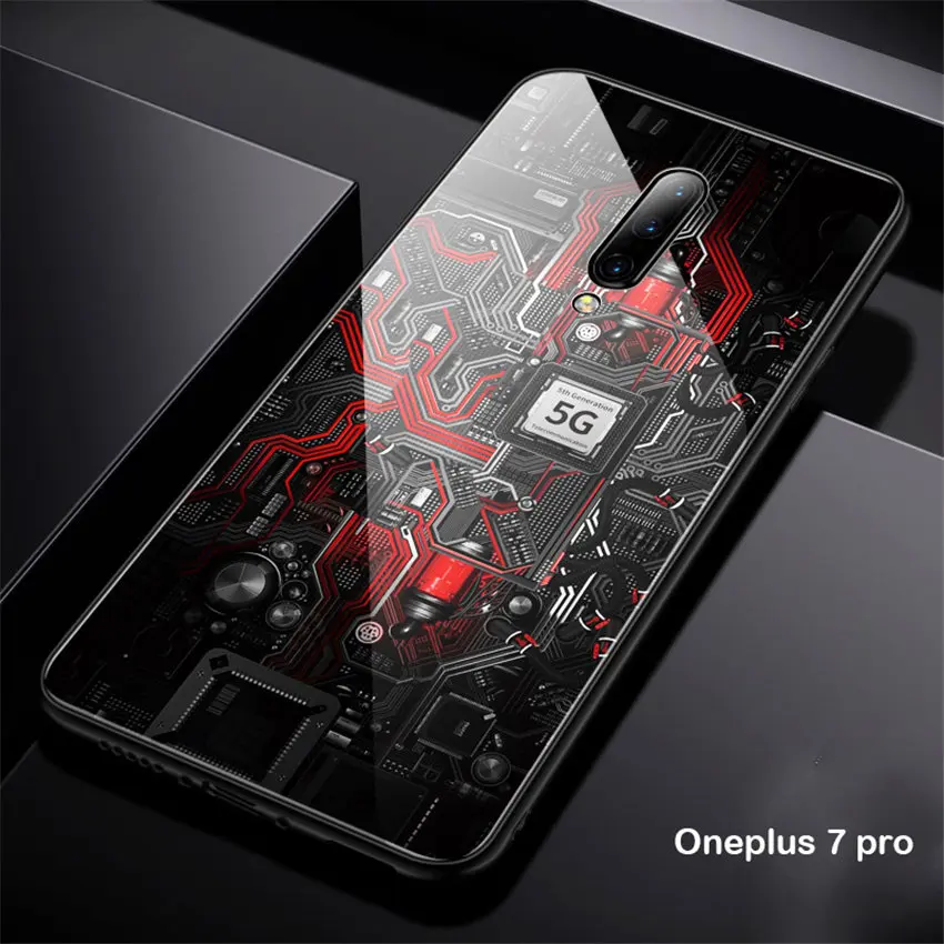 Роскошный чехол из закаленного стекла для OnePlus 7 Pro TPU стекло с мягкими краями чехол для OnePlus 7 Pro Чехол Aixuan