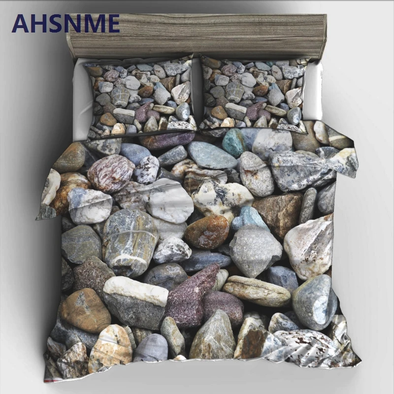 

AHSNME natural pebbles picture Bedding Set High-definition Print Quilt Cover for US AU EU Size market customize jogo de cama