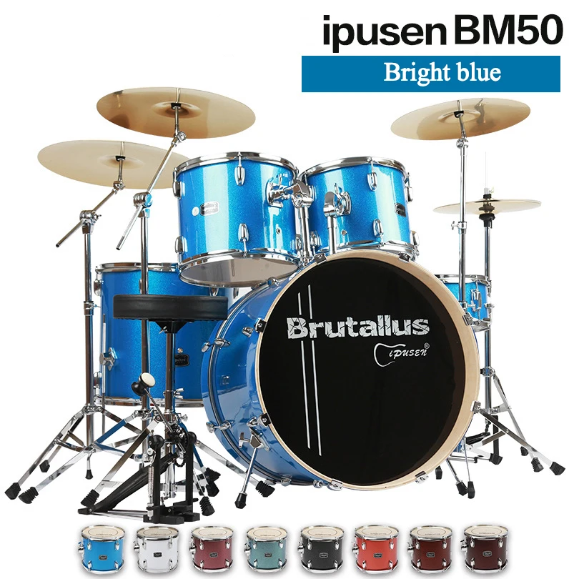 Ipusen multiple colour 400mm adult children Drum Five Drum four Cymbals beginners introduction practice professional performance