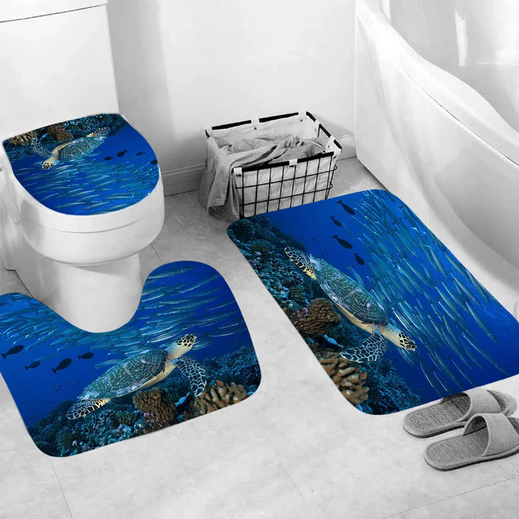 

3Pcs/set Bathroom Mat Set Anti-Slip Kitchen Bath Mat Carpet Bathroom Toliet Rug Washable Kitchen Carpet Doormats Decor
