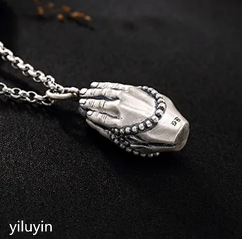 

KJJEAXCMY S990 foot silver eight auspicious six word verve by turning the wheel of pure silver retro personality protection pen