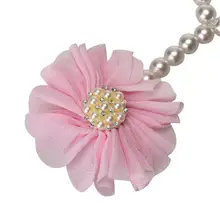 Baby girl Flower fAnklet bracelet on the leg Pearl Chiffon Barefoot Toddler Foot Flower Beach Sandals