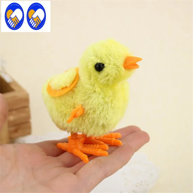A Toy A Dream 1Pc Lovely Wind Up Child Childen Chick Chicken Hopping Plush Toy Kawaii Jump