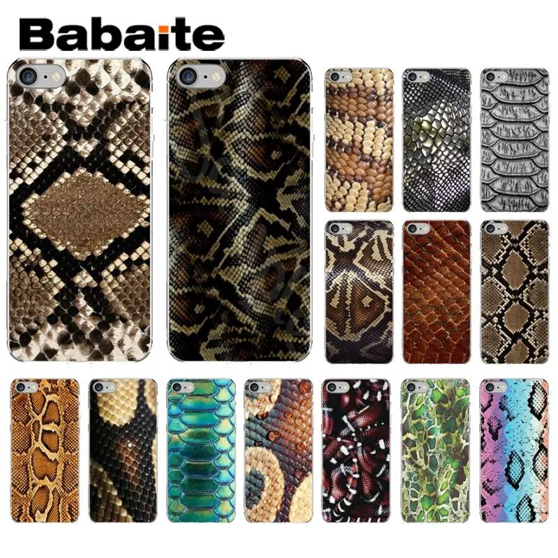 

Babaite Texture skin snake Coque Shell Phone Case for iPhone X XS MAX 6 6S 7 7plus 8 8Plus 5 5S XR For fundas