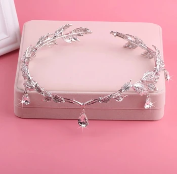 

Romantic Crystal Rhinestone Water Drop Tiaras & Crown Bridal Wedding Headpiece Princess Queen Head Crown Party Hair Accessories