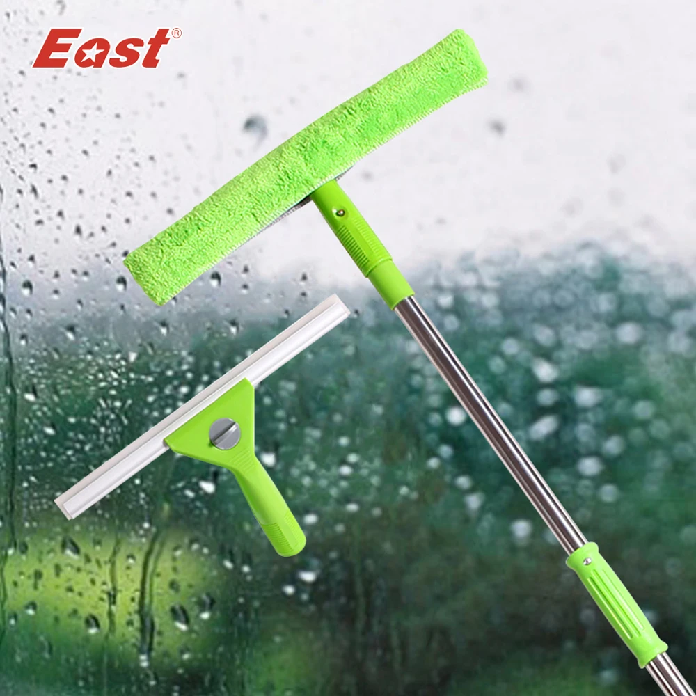 

East Changeable Dual-use natural silica gel microfiber Scraper Glass Brush window Cleaner