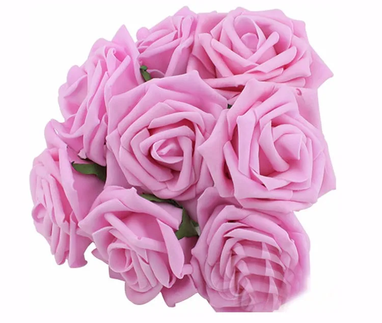 11 цветов 10 голов 8 см искусственные розы Свадебные невесты букет полиэтиленовый пенопласт подарок на день Святого Валентина домашний декор "сделай сам" Розы