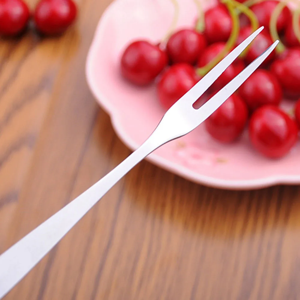 

Stainless Steel Fruit Fork Tableware Appetizer Snacks Dessert Fork Fruit Salad Cafeteria Home Kitchen Gadgets