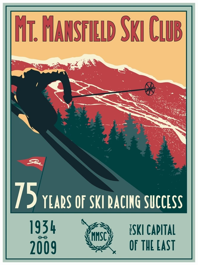 MT. Mansfield Ski Club винтажный Ретро Крафт-холст рисунки постер карты постеры для