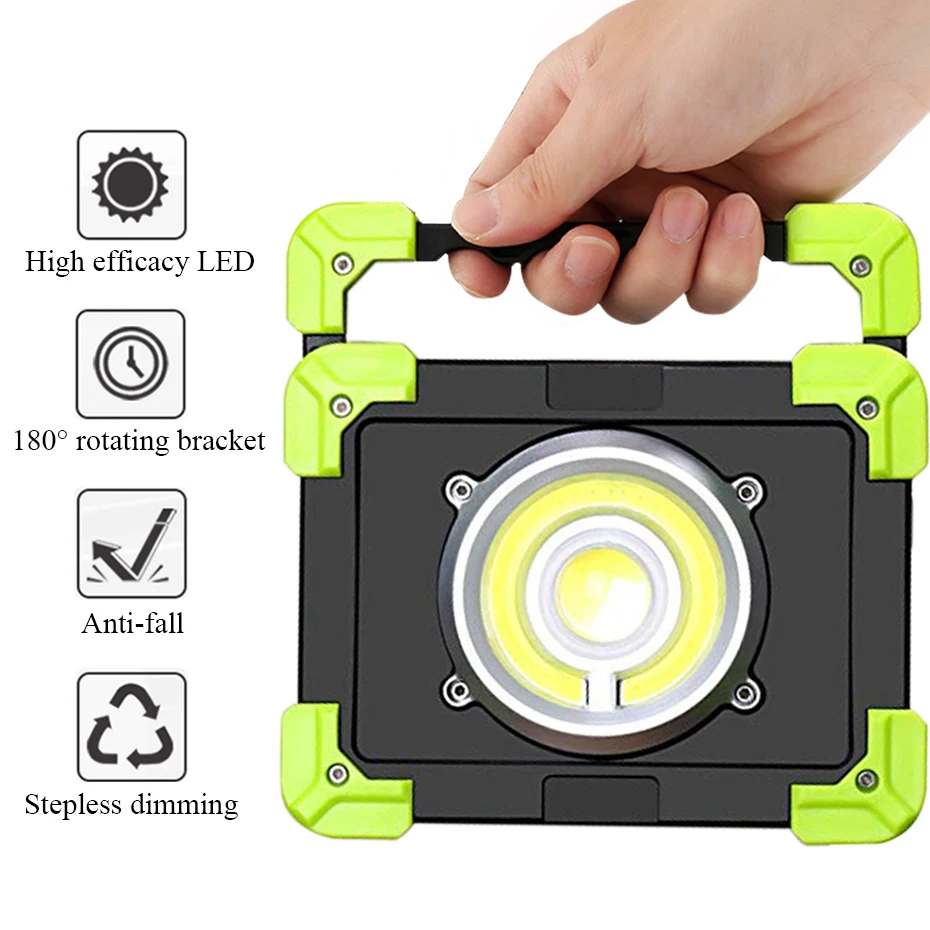 

USB Charging Portable LED Work Lights Waterproof USB Rechargeable LED Flashlights 20W COB Led Flood Light Spotlight Outdoor