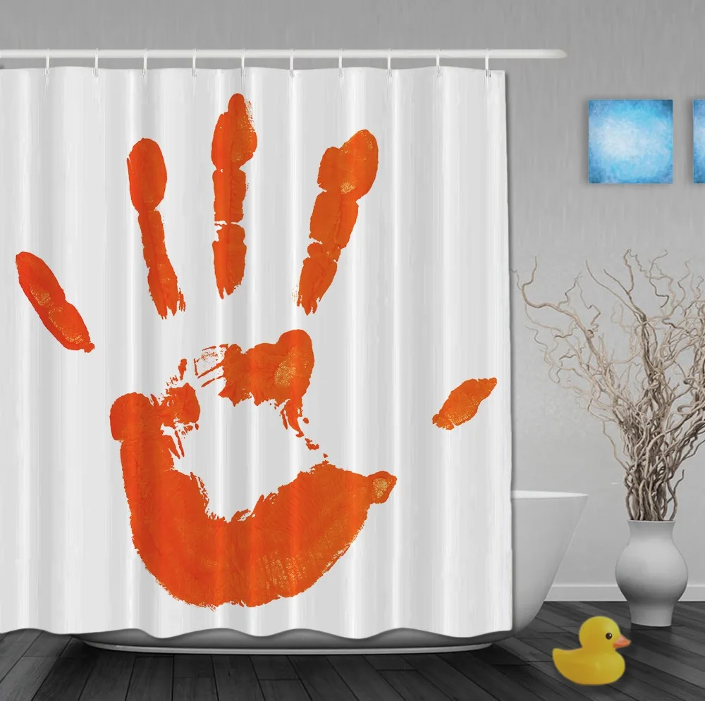 Popular Orange Shower Curtainbuy Cheap Orange Shower Curtain Lots - Splash Printing Orange Shower Curtain Funny Palm Hand Shower Curtainswaterproof Fabric Custom Bathroom Curtain With popular orange shower curtainbuy cheap orange shower curtain lots - splash printing orange shower curtain funny palm hand shower curtainswaterproof fabric custom bathroom curtain with