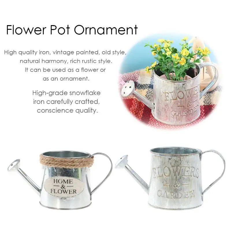 Retro Creative Iron Flower Pot Bonsai Bucket Flowerpot Potted Plant Holder Flower Vase Decor Home Garden Ornaments Color: Letter Retro Creative Iron Flower Pot Bonsai Bucket Flowerpot Potted Plant Holder Flower Vase Decor Home Garden Ornaments Color: Letter