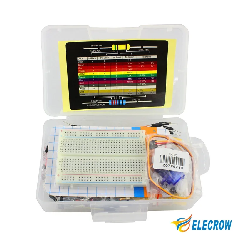 Электрический стартовый набор для начинающих Arduino DIY компонентный комплект с картой сопротивления хлебная доска электронные детали в пластиковой коробке