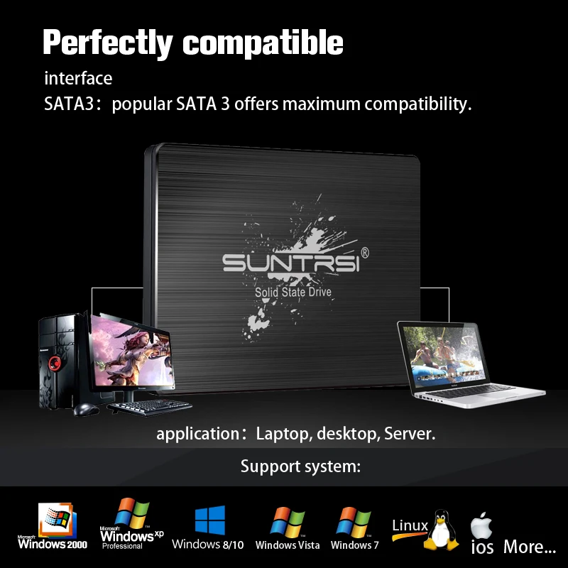 Suntrsi SSD S660ST 240 ГБ Внутренний твердотельный диск 120 ГБ 60 ГБ высокоскоростной SSD SATA3 2,5 дюймов для ноутбуков настольных ПК