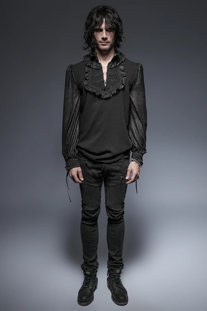Рубашка на пуговицах в готическом стиле с рукавами фонариками и Y 639|shirt style|shirt with