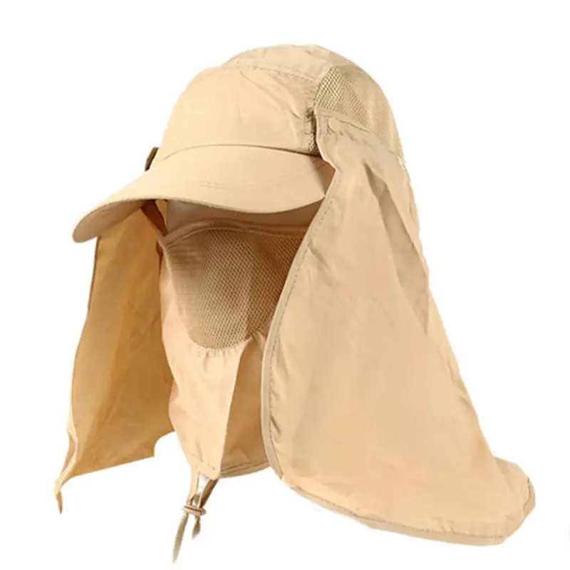 

Mounchain Men and Women Outdoor Sun Protection Quick Drying Fishing Hat with Detachable Face Neck Cover Flap Summer Cycling Cap