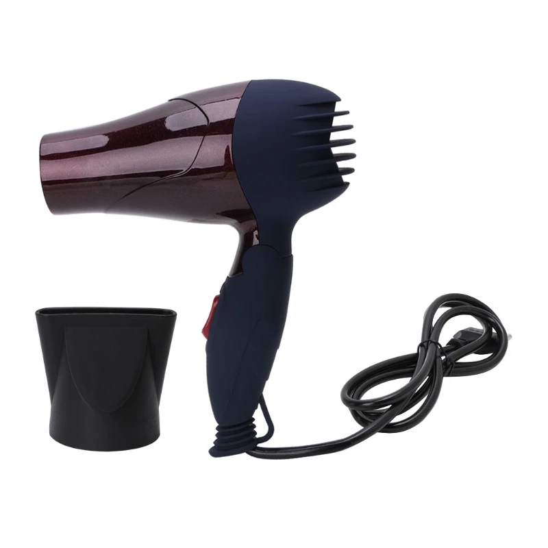 GW555 Foldable Hair Blow Dryer Low Noise Traveller Household Blower 220V EU Plug - Цвет: Шоколад