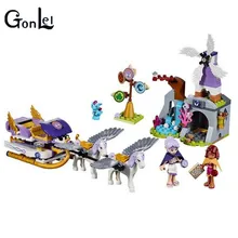 GonLeI Compatible Lepin Elves Aira s Pegasus Sleigh 41077 Building Bricks Original BELA 10413 Worriz Fairy