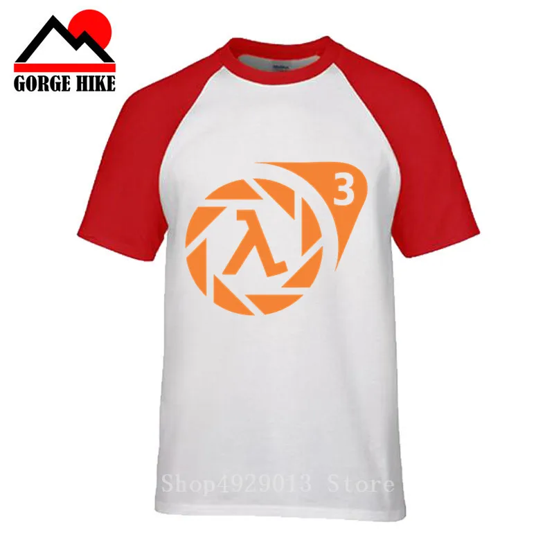 

Game Aperture Science letters hombres casual Hipster Basic Tops Funny Half Life 2 logo printed Cotton T Shirt for men Tees homme