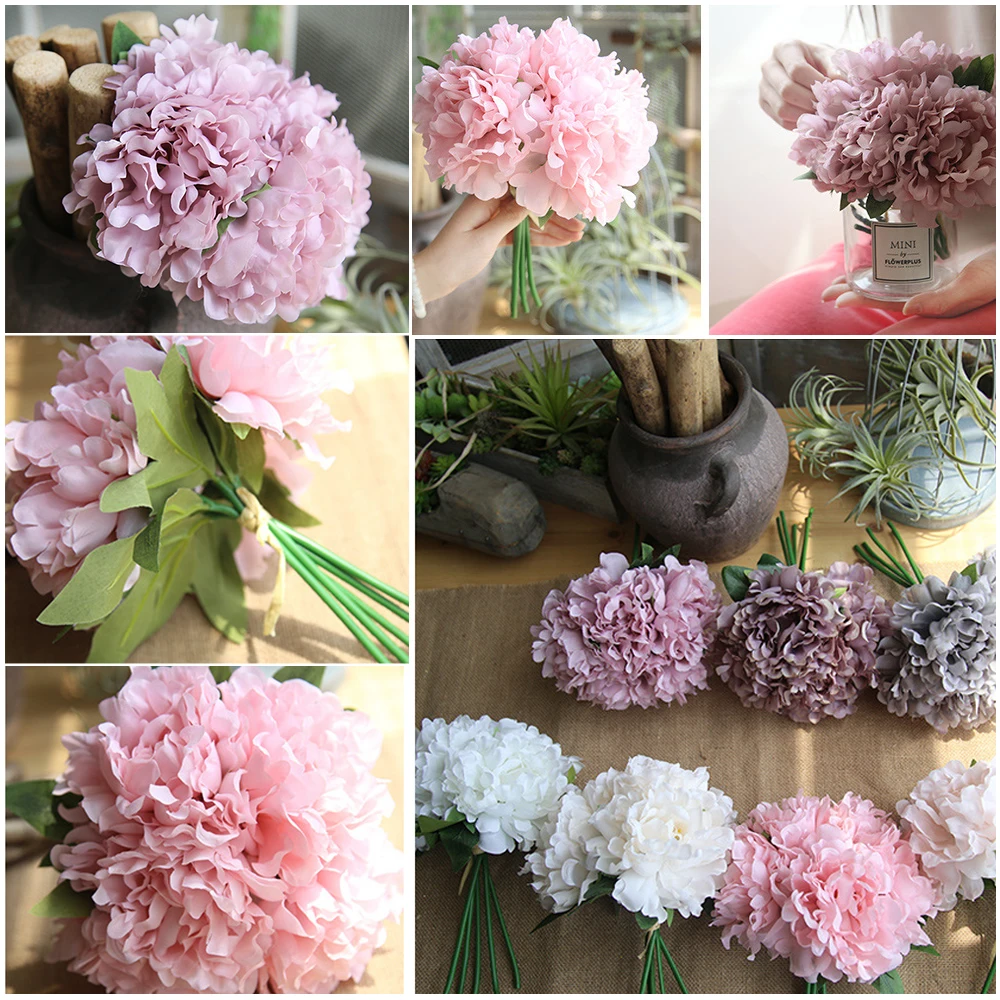 

Peony Simulation Bouquet Handmade Artificial Flowers Wedding Decoration DIY Wreath Needlework Gift Box Scrapbooking Fake Flower