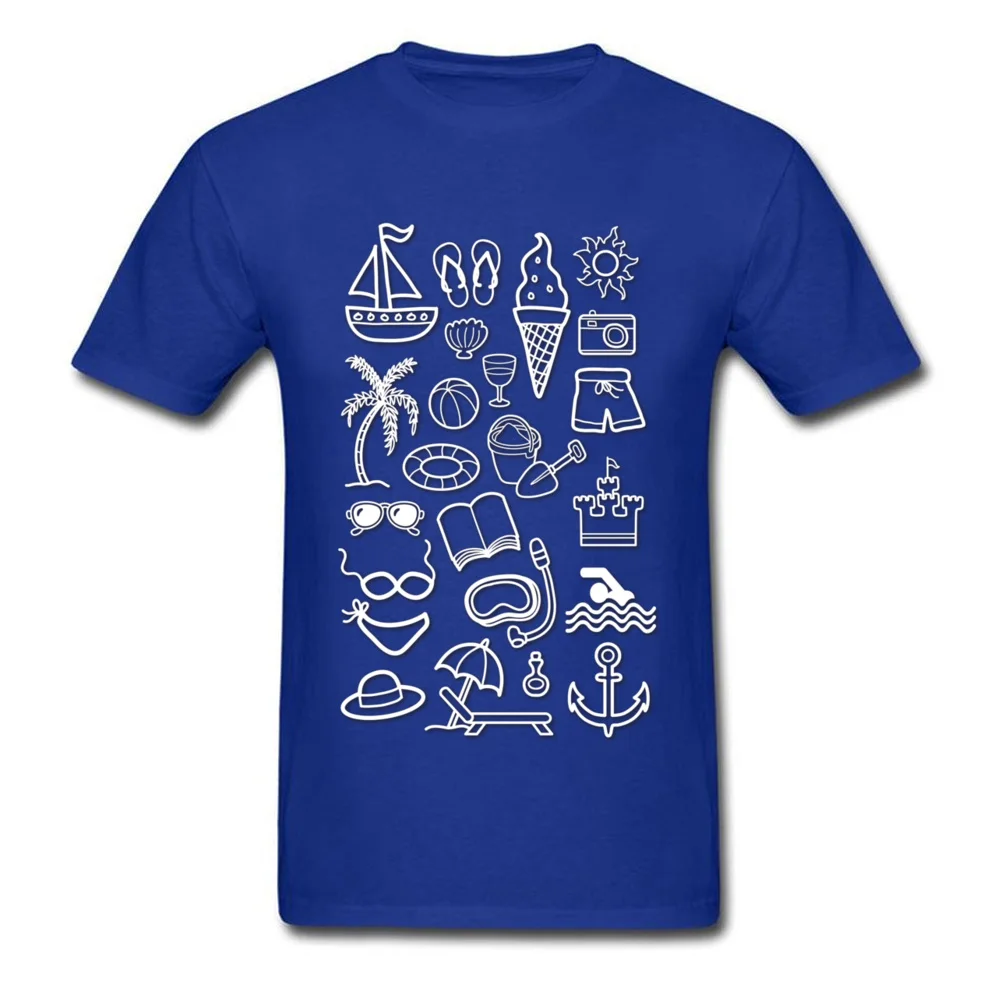 Beach Holiday 100% Cotton Design T Shirt Classic Short Sleeve Man Tshirts Geek Summer T-Shirt Round Collar Free Shipping Beach Holiday blue