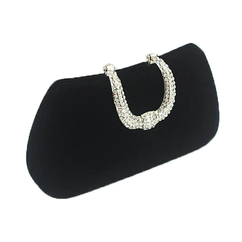 Top Quality Suede Clutch Bag U Shape Diamond Velvet Evening Bags Top Quality Suede Clutch Bag U Shape Diamond Velvet Evening Bags Luxury Women Purse Handbags With Chains Wedding Party W107 In Clutches From Luggage