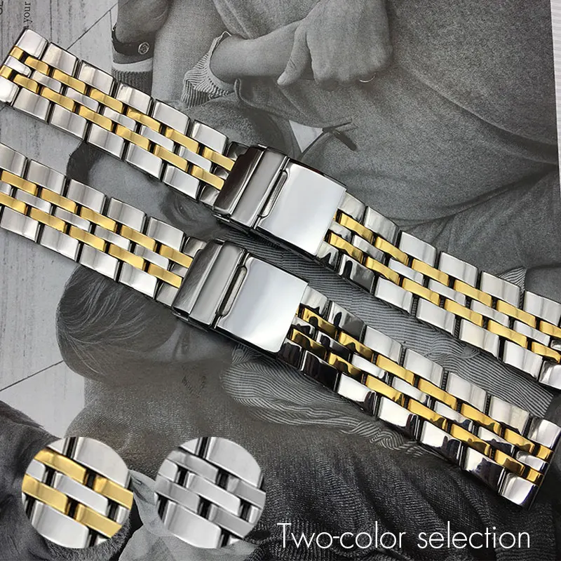 22mm 24mm Stainless Steel Watch Bands For Breitling Super Ocean GMT Watch Strap Solid Brand Flat