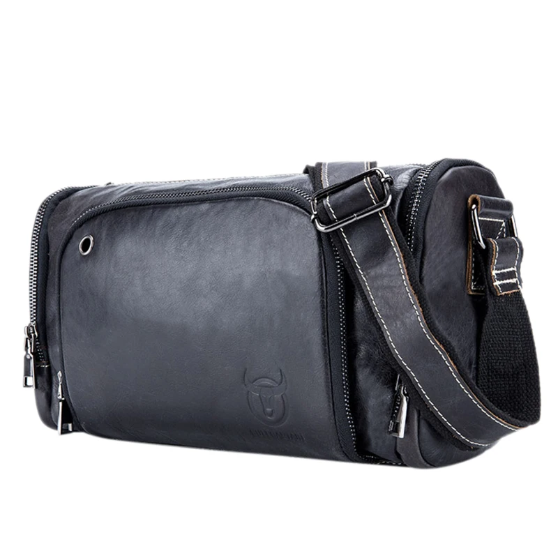 

new BULLCAPTAIN Fashion Leather Male Shoulder bags large capacity Crossbody Bags Middle Size Brand men messenger bag hengkuan