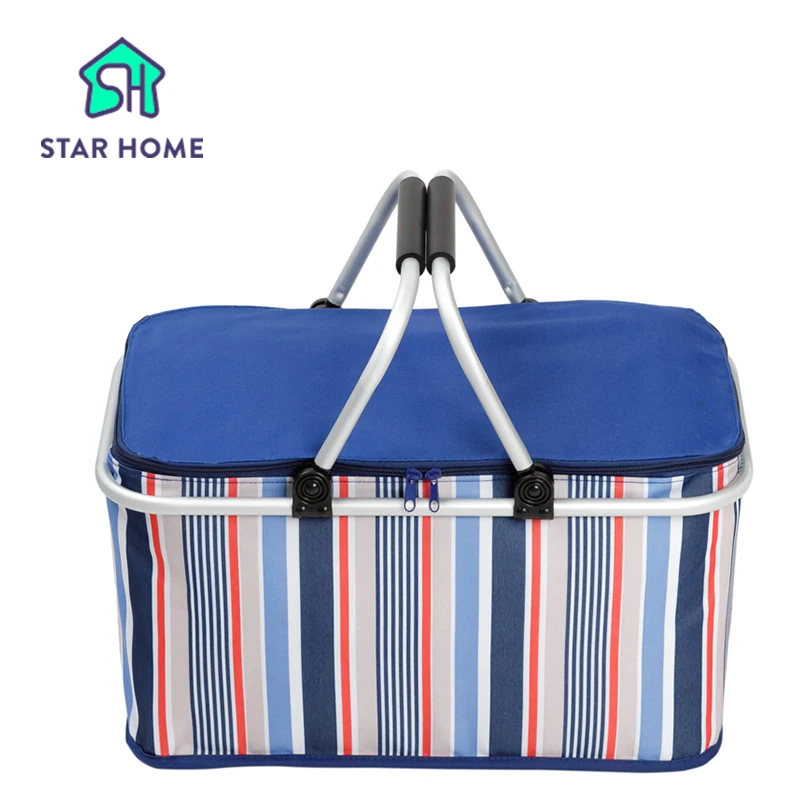 Outdoor Camping Picnic Bag Folding Aluminum Alloy Picnic Basket Folding Picnic Baskets Foldable