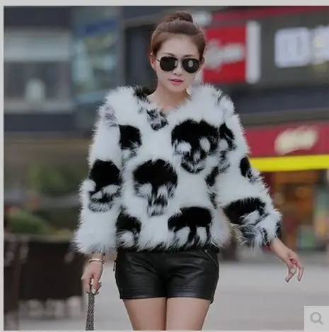 

Free Shipping Womens Skull Printing Winter Spring Faux Fur Jacket Short Section Large Size Casual Fur Coats Female Clothes C11