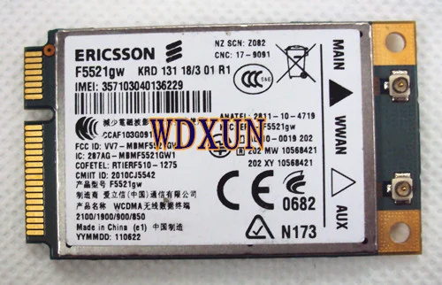 Универсальная карта Ericsson F5521GW gobi3000 gobi 3000 HSPA EDGE 21 Мбит/с 3G WWAN WANL WCDMA|gobi 3000|wcdma |