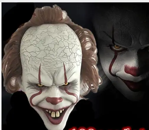 Преувеличенная маска Стивена Кинга страшная захватывающая маска клоуна Джокера Маска Клоуна косплей костюм на Хэллоуин реквизит