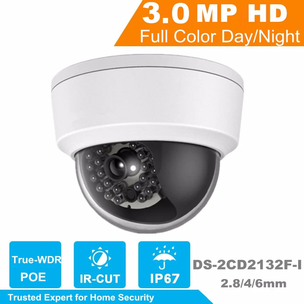 

Wholesale Newest English Version IP Camera DS-2CD2132F-I 3MP Mini IR Dome Camera 1080P POE IP CCTV Camera Color Box
