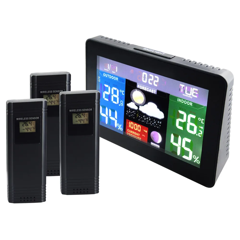 Buy 3 Wireless Sensors Weather Station Color Display