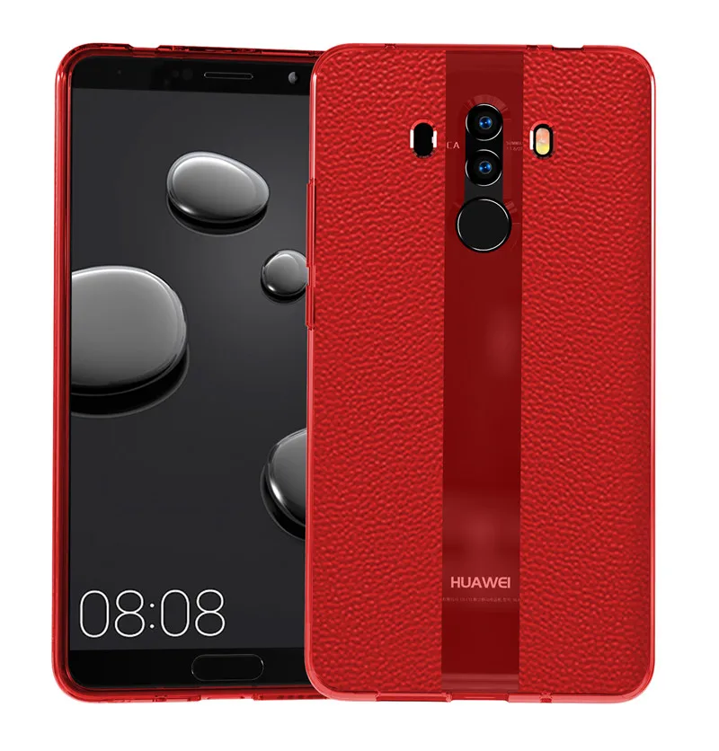 Чехол для huawei mate 30 10 Pro, кожаный чехол Porsche, силиконовый чехол из ТПУ, мягкий чехол для huawei mate 10 20 20X P20 P30 Pro - Цвет: Красный