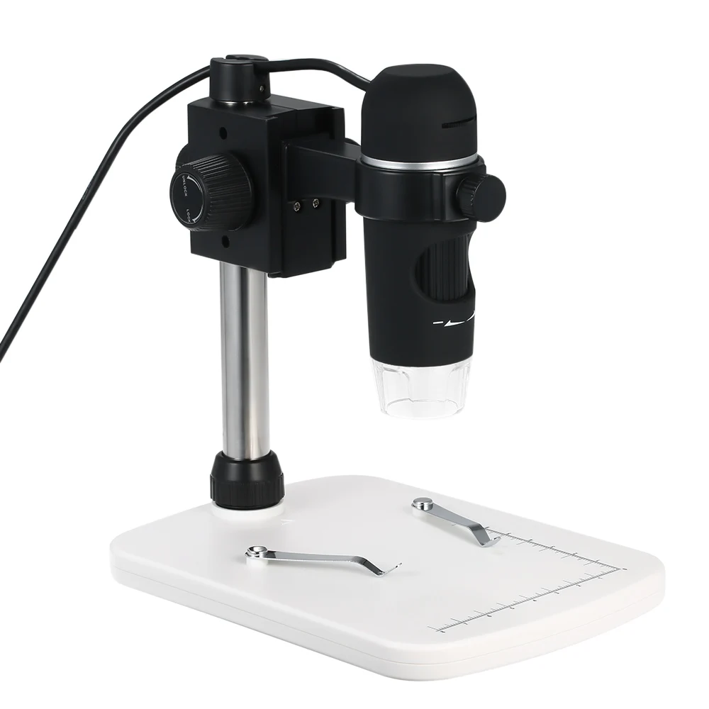 С подсветкой Magnifier300X Увеличение 5M Пиксели USB Цифровые микроскопы с стойка с лупой с 8-Светодиодный свет увеличительное