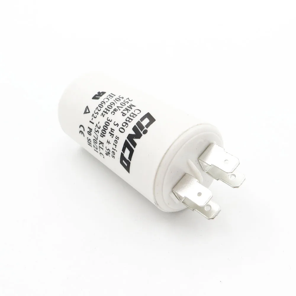 Двойной Faston Ac 250V 220V 5MFD 250VAC CBB60 двигатель ходовые конденсаторы 4pin SH DB Водяной насос