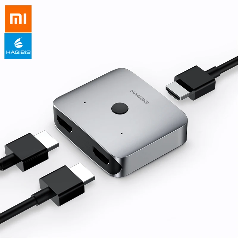 Xiaomi Mijia двусторонний HDMI распределительный Коммутатор поддерживает HD 4K для интерфейса HDMI оборудования из алюминиевого сплава