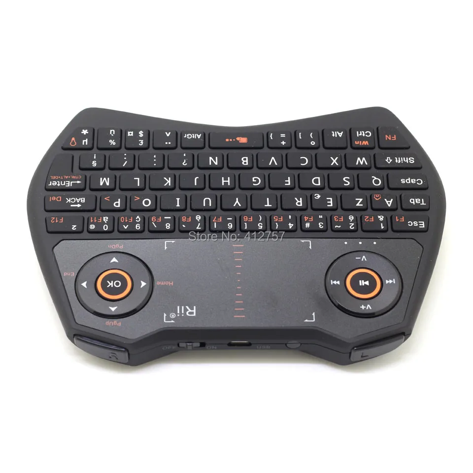 Оригинальная французская мини клавиатура Rii i28C 2 4G AZERTY Беспроводная Air Mouse с