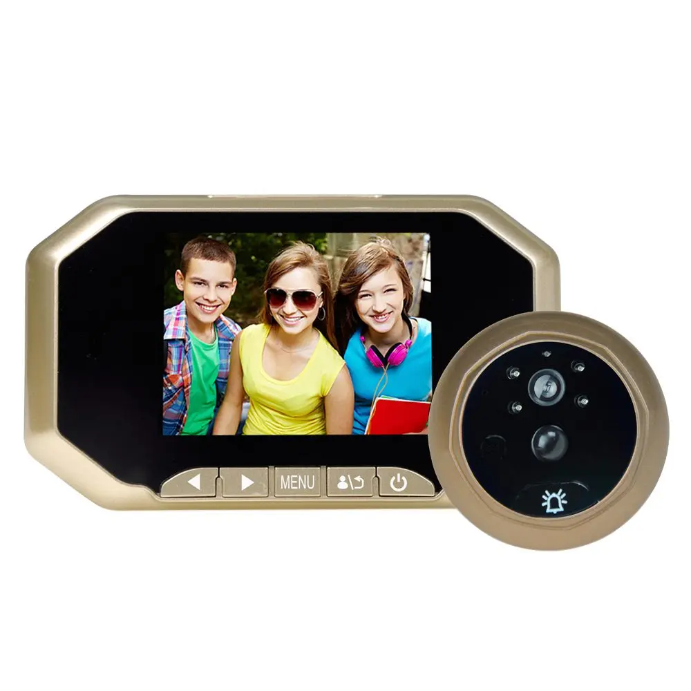 

MOOL 3.5-inch 160 degree PIR motion sensor infrared night vision wireless peephole doorbell, motion detection + 2 million pixe