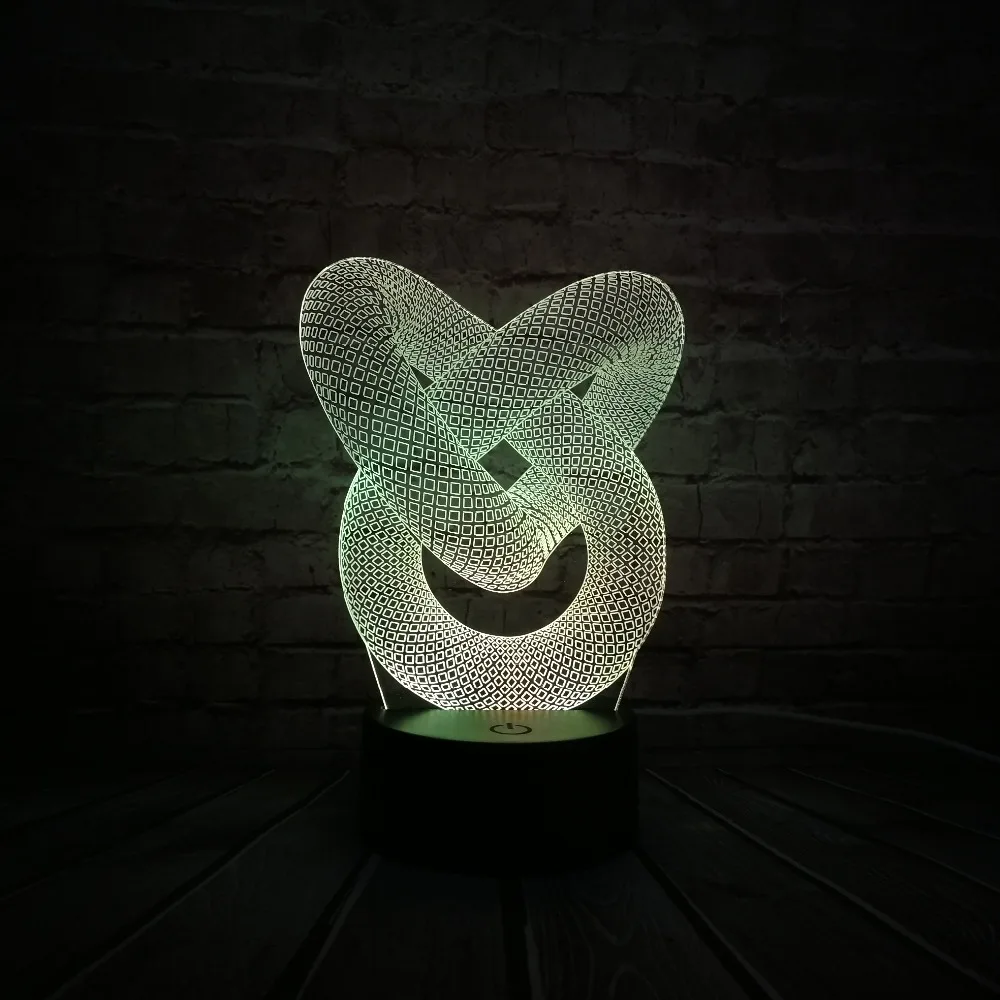 Абстрактная Геометрическая художественная 3D светодиодная USB лампа креативный