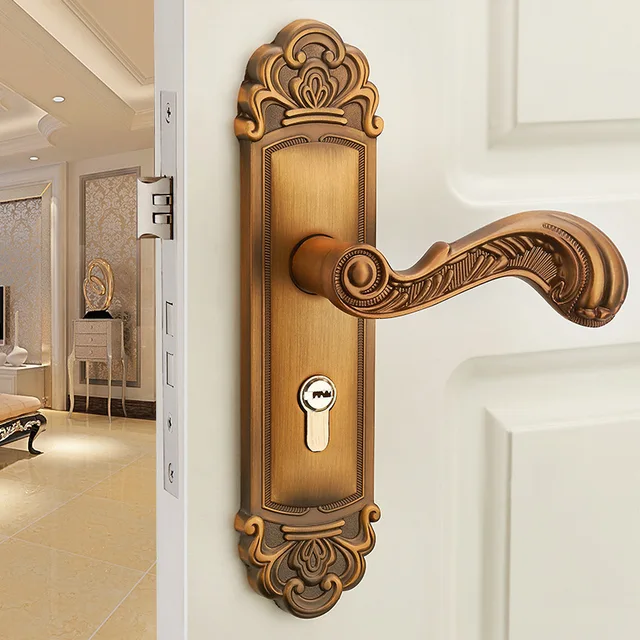 Bearing Antique Door Lock European Door Lock Bronze Classic Interior Bearing Antique Door Lock European Door Lock Bronze Classic Interior Bedroom Handle Lock - Bearing Antique Door Lock European Door Lock Bronze Classic Interior