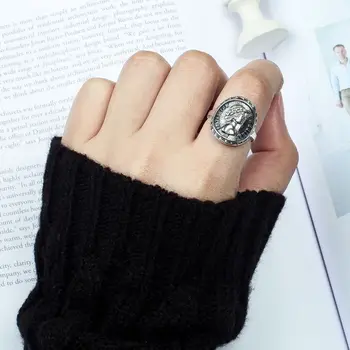 

Silvology 925 Sterling Silver Figure Rings Vintage Temperament Wild Texture Korea Open Rings For Women New Elegant Jewelry Gift