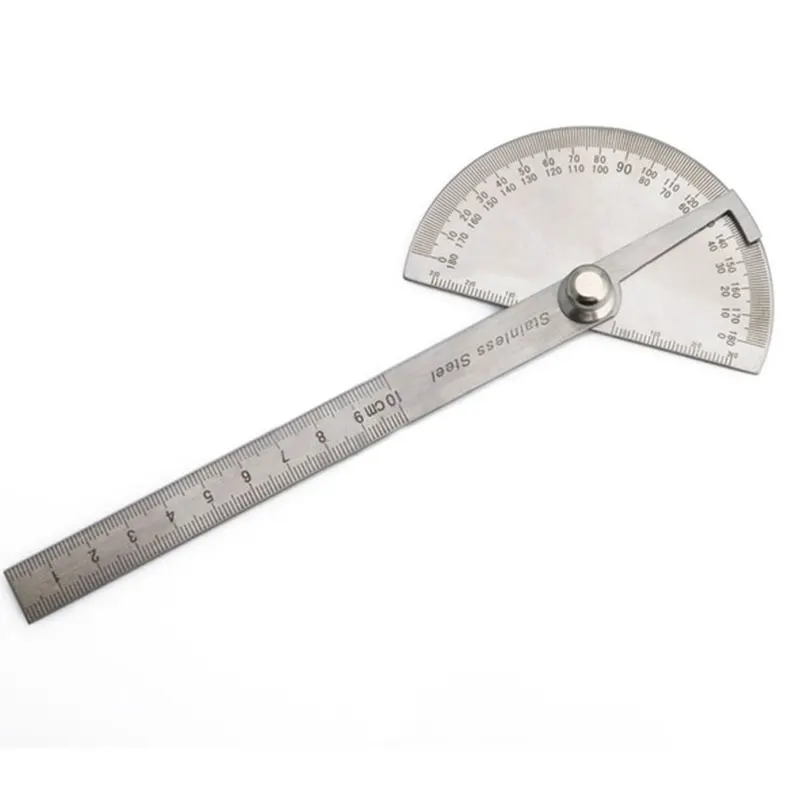 Metal 180 Degree Protractor Round Angle Finder Craft Rulers Machinist
